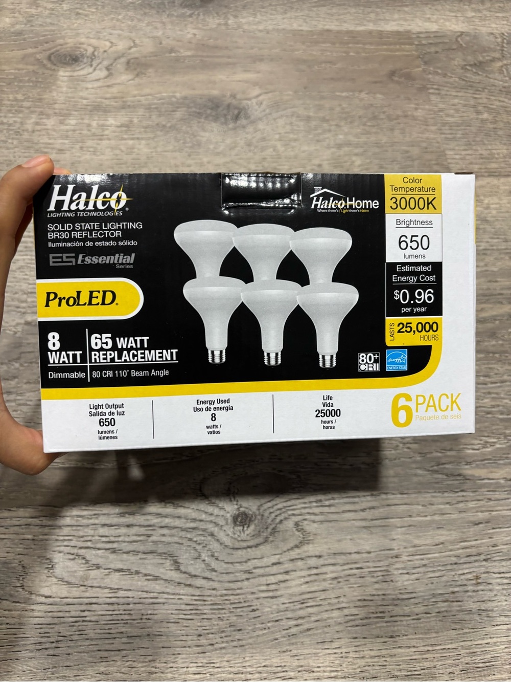 ProLED 8W BR30 LED Reflector Bulbs - 3000K Warm White (6 Pack)